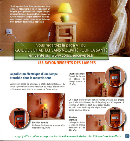 la lampe éteinte peut rayonner plus fort et perturber le sommeil sens de branchement de lampe et pollution electrique