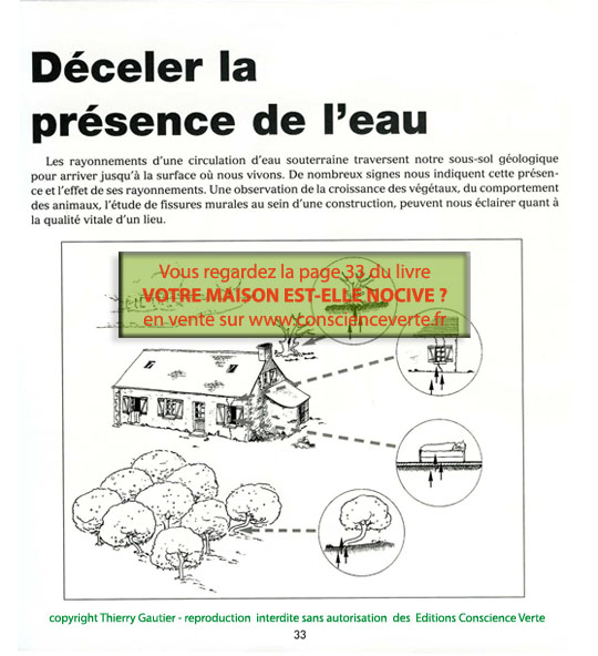 croissance des végétaux, fissures, effets sur la santé des rayonnements de l'eau sous la maison chercher les circulation d'eau souterraine pour la santé dans la maison